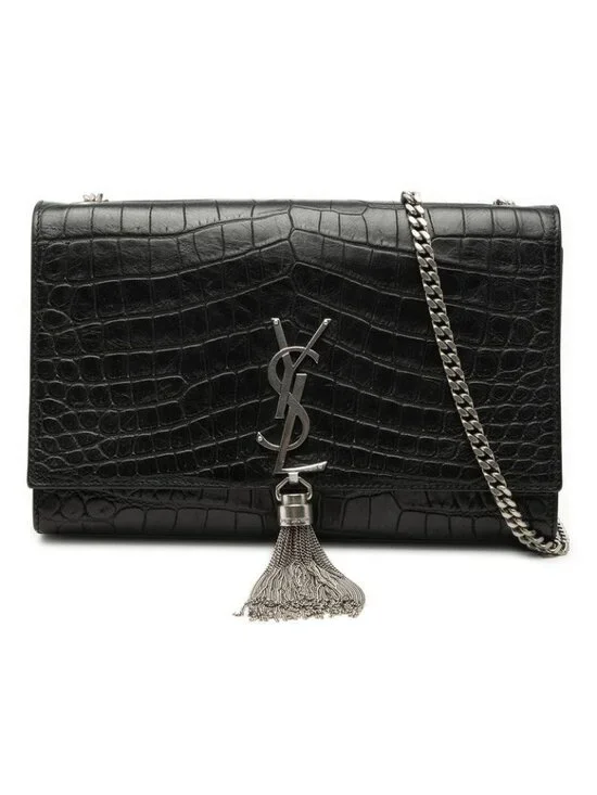 Saint Laurent Yslmonogram Kate Tassel Croco Shoulder Bag - Picture 1 of 6